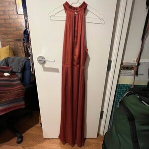 Banana Republic Autumn Fall Rust Sleeveless Dress Size 10 high neck fully lined